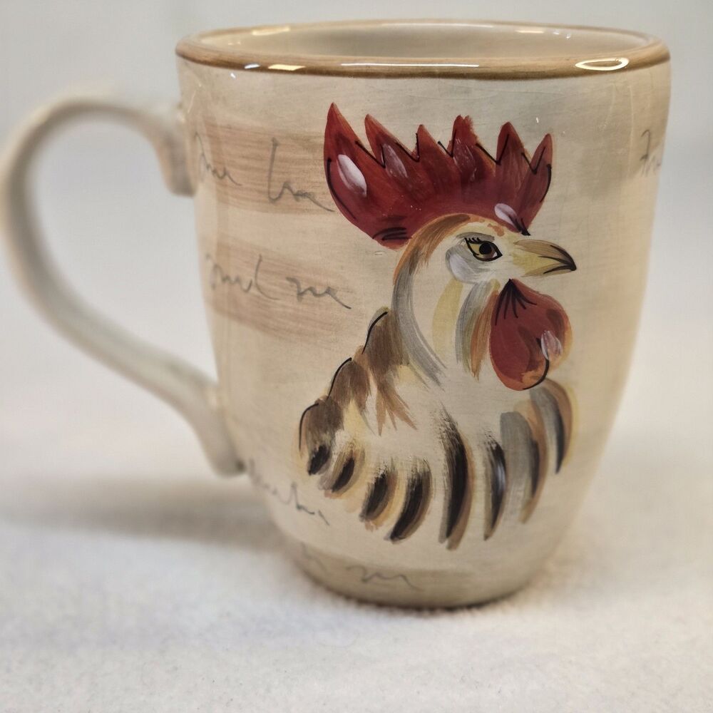 Romalo Rooster Coffee Mug Cup Tabletops Gallery Hand Painted